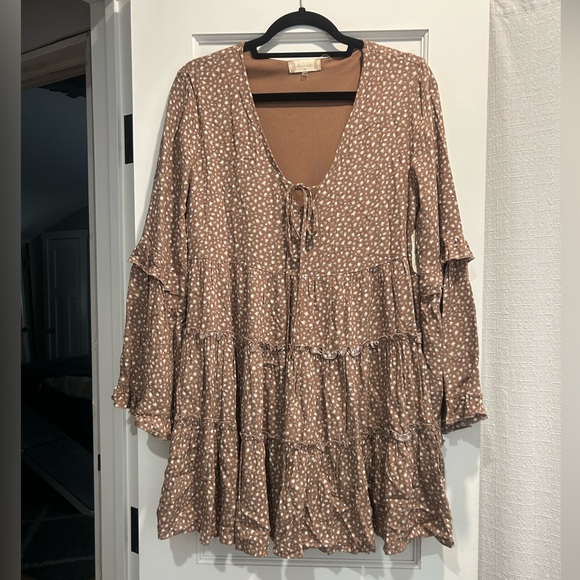 Altar'd State Brown Polka Dot Dress - Picture 2 of 4